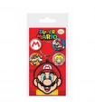 SET LLAVERO Y CHAPAS SUPER MARIO