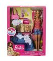 Barbie Rubia y Conjunto 3 Cachorritos, Bañera y Accesorios