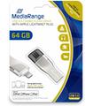 MediaRange MR983 - Unidad Flash USB, Color Plata
