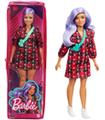 Barbie Fashionista Vestido Cuadros Rojos Pelo Violeta