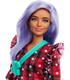 barbie-fashionista-vestido-cuadros-rojos-pelo-violeta