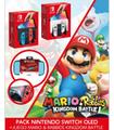 Consola Nintendo Switch Oled Az/Rojo + Mario + Protector + F
