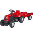 Tractor a Pedales Rojo con Remolque