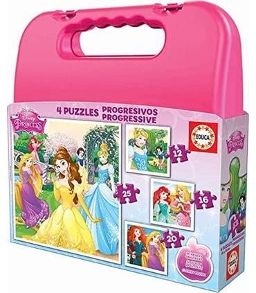 puzzle-maleta-progresivas-princesas-disney-4-puzzles
