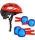 set-casco-protecciones-rojo