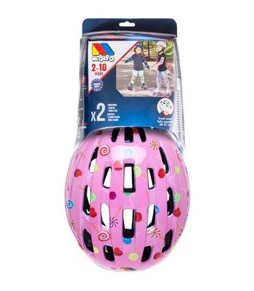 set-casco-protecciones-rosa