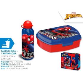 cantimplora-aluminio-500ml-sandwichera-spiderman