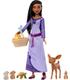 muneca-disney-wish-asha-con-animales-del-bosque-de-rosas