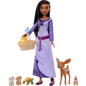 muneca-disney-wish-asha-con-animales-del-bosque-de-rosas