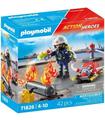 Playmobil 71826 - Bombero Con Bomba De Agua