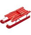 Elfo Trineo Madera 5 X 8 X 18 Cms. Rojo