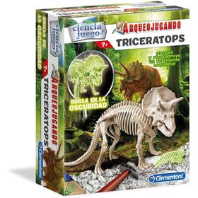 juego-arqueojugando-triceratops-flourecente