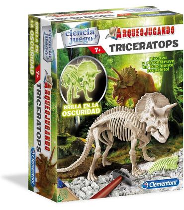 juego-arqueojugando-triceratops-flourecente