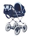 Cochecito de Muñecas Plegable con Bolso Azul